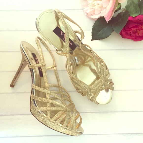 Nina New York gold glitter platform heels - Picture 1 of 8
